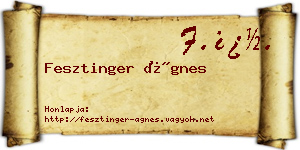 Fesztinger Ágnes névjegykártya